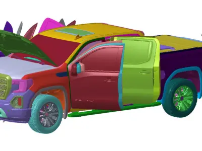 GMC Sierra Denali 1500 4WD Crew Cab 2019 Vehicle 3d scan model 3D model
