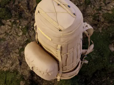 Military backpack Low-poly 3D model purchase
