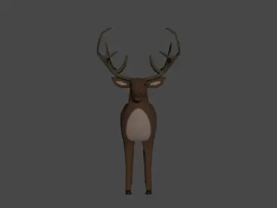 LowPoly Elk deer Low-poly 3D model
