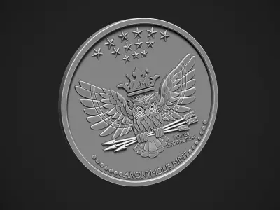 Anonymous Owl Bitcoin 3D print model