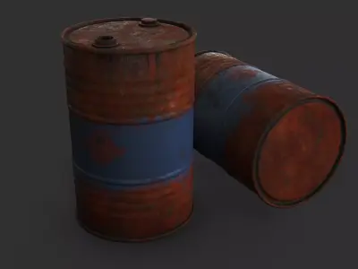 Rust barrel Low-poly 3D model