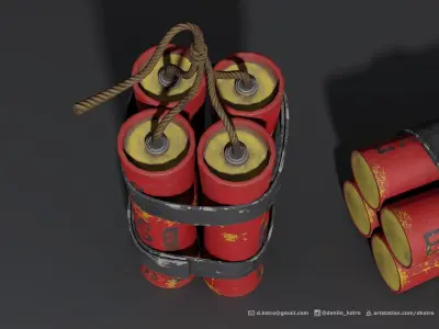 Dynamite - 4k Textures Low-poly 3D model