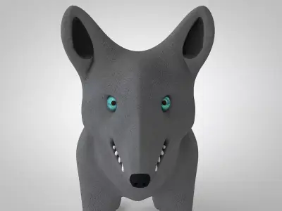 Funny Wolf  Low-poly 3D model