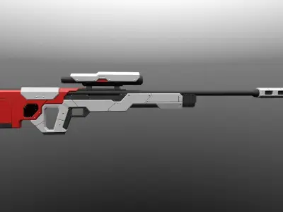 Sniper Rifle Low-poly 3D model buy