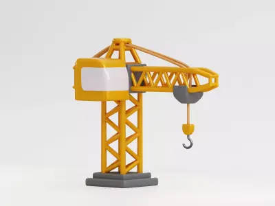 Lifting Crane Low-poly 3D model