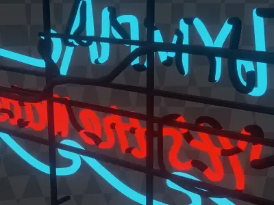 Neon Sign - Olympia Brewing Company Low-poly 3D model