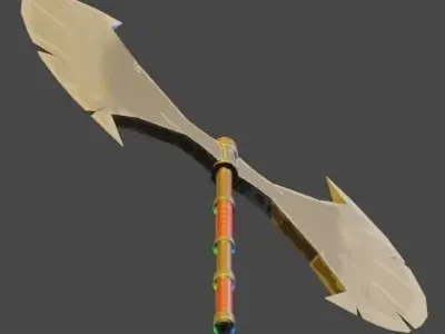 Medieval weapon - axe Low-poly 3D model