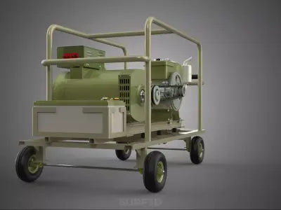 KHAKI BEIGE MILITARY ARMY DESERT DIESEL GENERATOR SET GENSET FDE 3D model