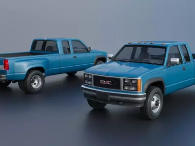 GMC Sierra Extended Cab Dually 1990 3D print model
