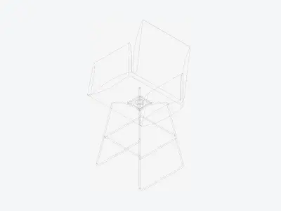 Chair - Contemporary - Armrests - Wire - Legs - Type 2 Low-poly 3D model