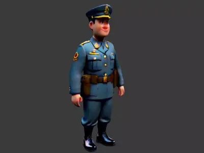 World War II Soldier Low-poly 3D model buy