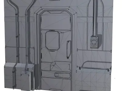 Sci-fi Door Free low-poly 3D model purchase