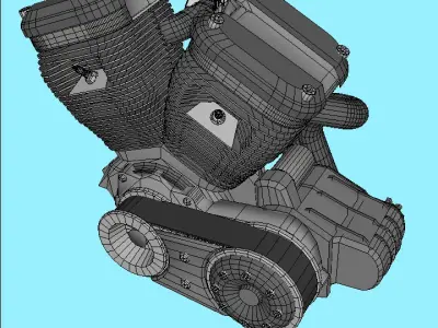 V-twin 3D model