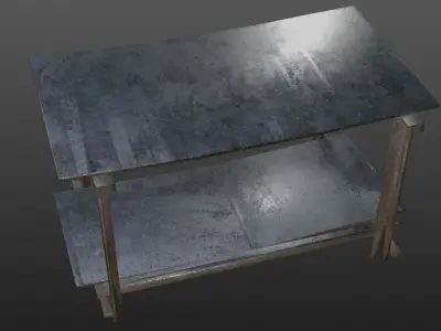 Metal-Welded Simple Workshop Rack Low-poly 3D model