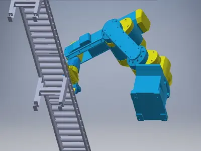 Robot arm 6 dof degrees of freedom Low-poly 3D model