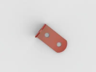 Single Angle Metal Strip 1 x 2 Holes Free 3D model