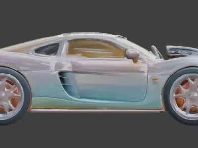 3D CUSTOM SPORTS CAR WITH GRADIENT PASTEL AND EASTER THEME Low-poly 3D model