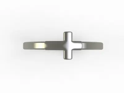 Antique Plain Cross Ring 3D print model