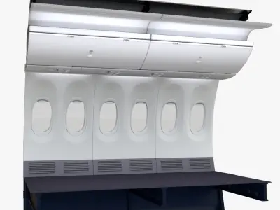 Ryanair Economy Airplane Wall Section 3D model