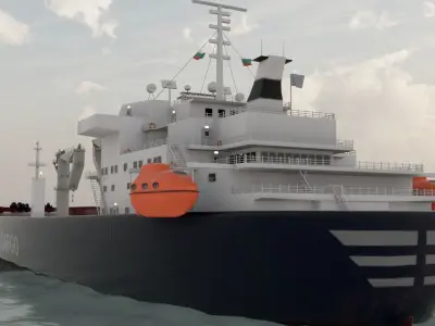 Cargo Ship 1  Low-poly 3D model