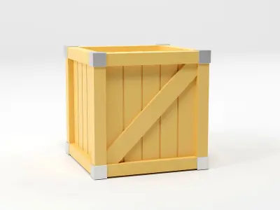 Game wood 3d boxes asset Low-poly 3D model