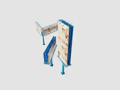 blender procedure billboard generator Low-poly 3D model