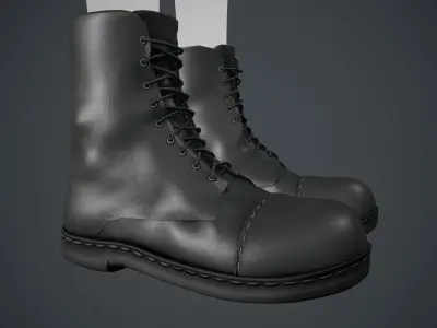 Black Boots Style 1  Low-poly 3D model