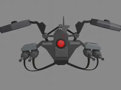 Scifi lowpoly Atack drone Duckling Low-poly 3D model