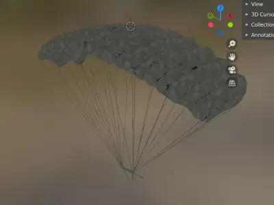parachute camo Low-poly 3D model