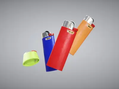 Lighter colorful lighters Low-poly 3D model