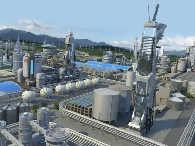 Futuristic Factory 3D model purchase