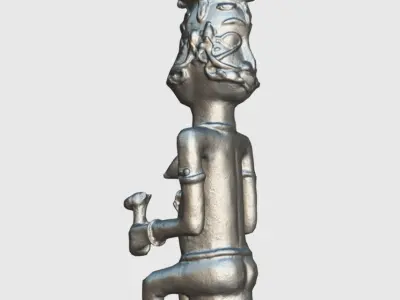 Double-faced Osun Altar Figurine Low-poly 3D model