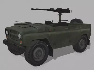 UAZ Military  Low-poly 3D model