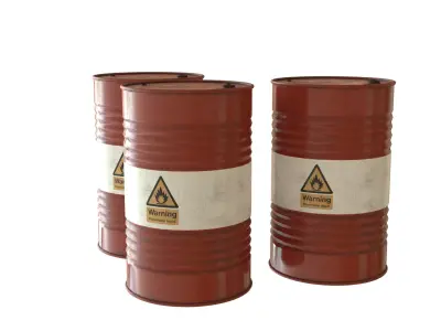 New Oil Barrel Low-poly 3D model