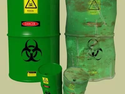 Industrial Barrels FBX and OBJ 3D model