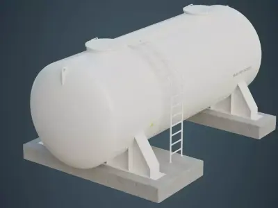Industrial Gas Tank 4A Low-poly 3D model