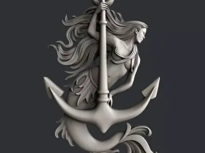 3d STL models for CNC  Mermaid 3D model