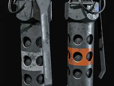 Flash Grenade 3 Pack Low-poly 3D model