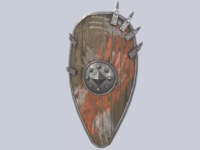 Orc shield Low-poly 3D model