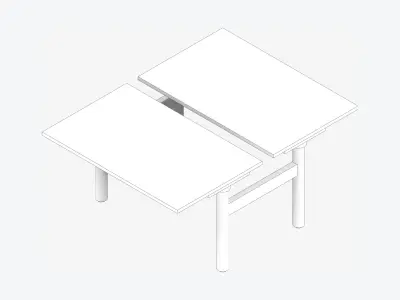 Desk - Rectangle - Simplicity - Double Low-poly 3D model