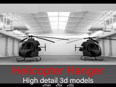 Helicopter Hanger-  Helicopters- High detail 3d models 3D model