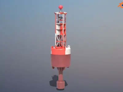 Navigation Buoy Low-poly 3D model