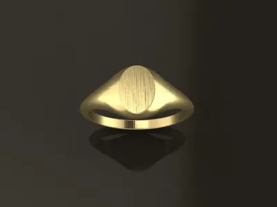 Dainty Thin Signet Ring Vertical Oval Mix Size 3D print model