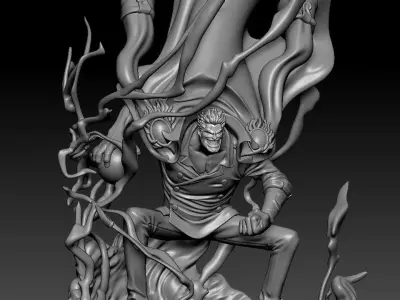 Garp fanart- One piece - 3d Print - Split part 3D print model