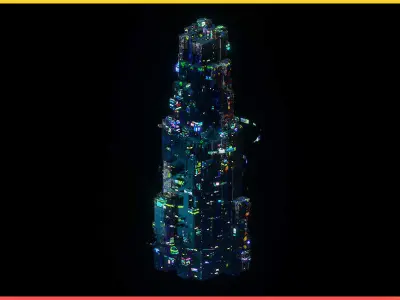 Procedural Sci-Fi Cyberpunk Effect Generator For Blender Low-poly 3D model
