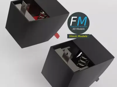 Spring clip speaker terminals 3D model