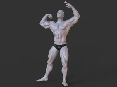Bodybuilder Pose 3D print model 5