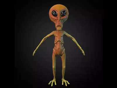 Alien humanoid Low-poly 3D model order