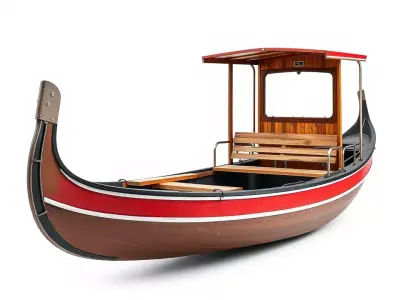 Venetian Gondola model pack Low-poly 3D model