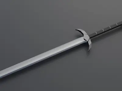 Battle sword Low-poly 3D model